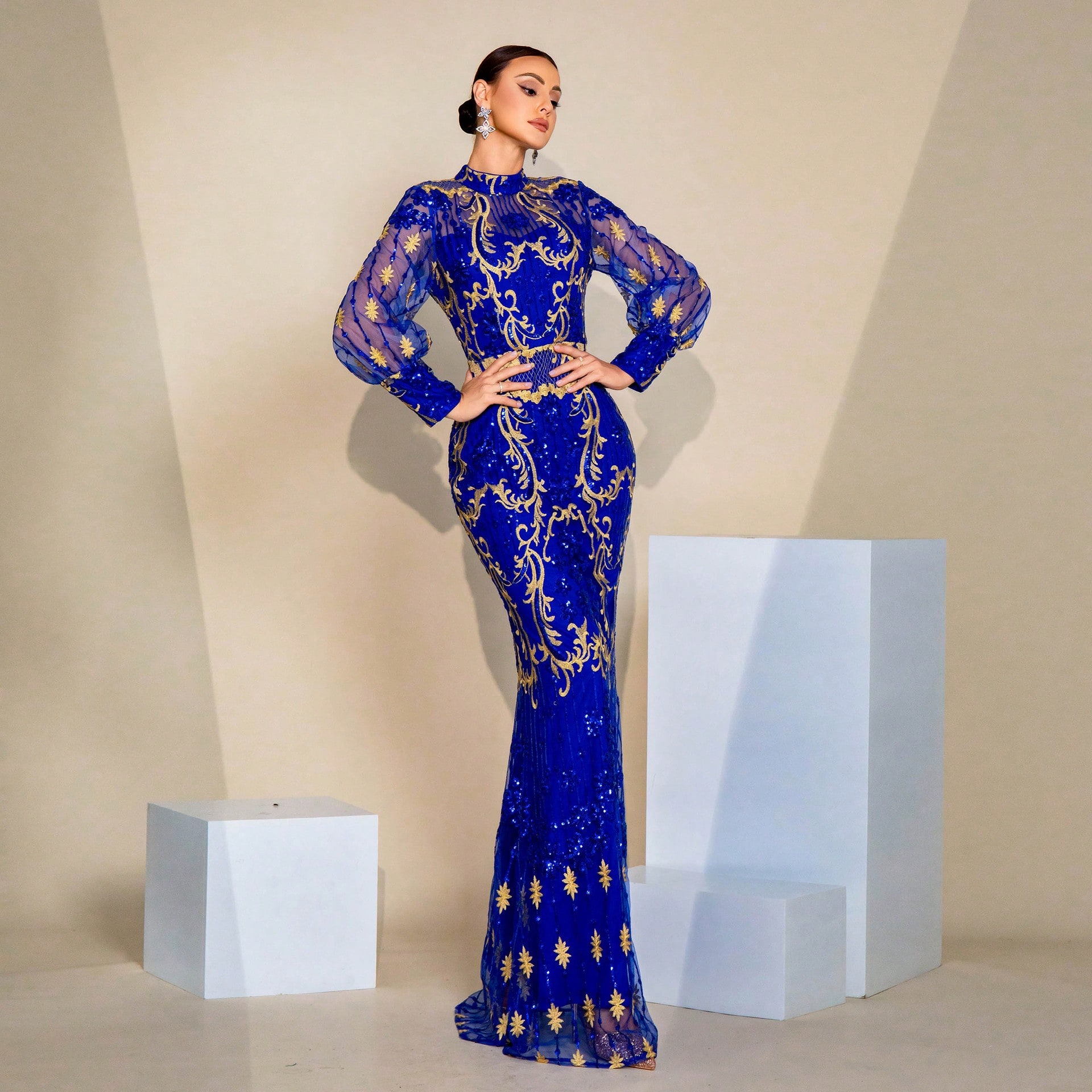 European And American High-EndLong-Sleeve Elegant